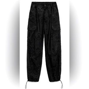 Zara embroidered cargo pants